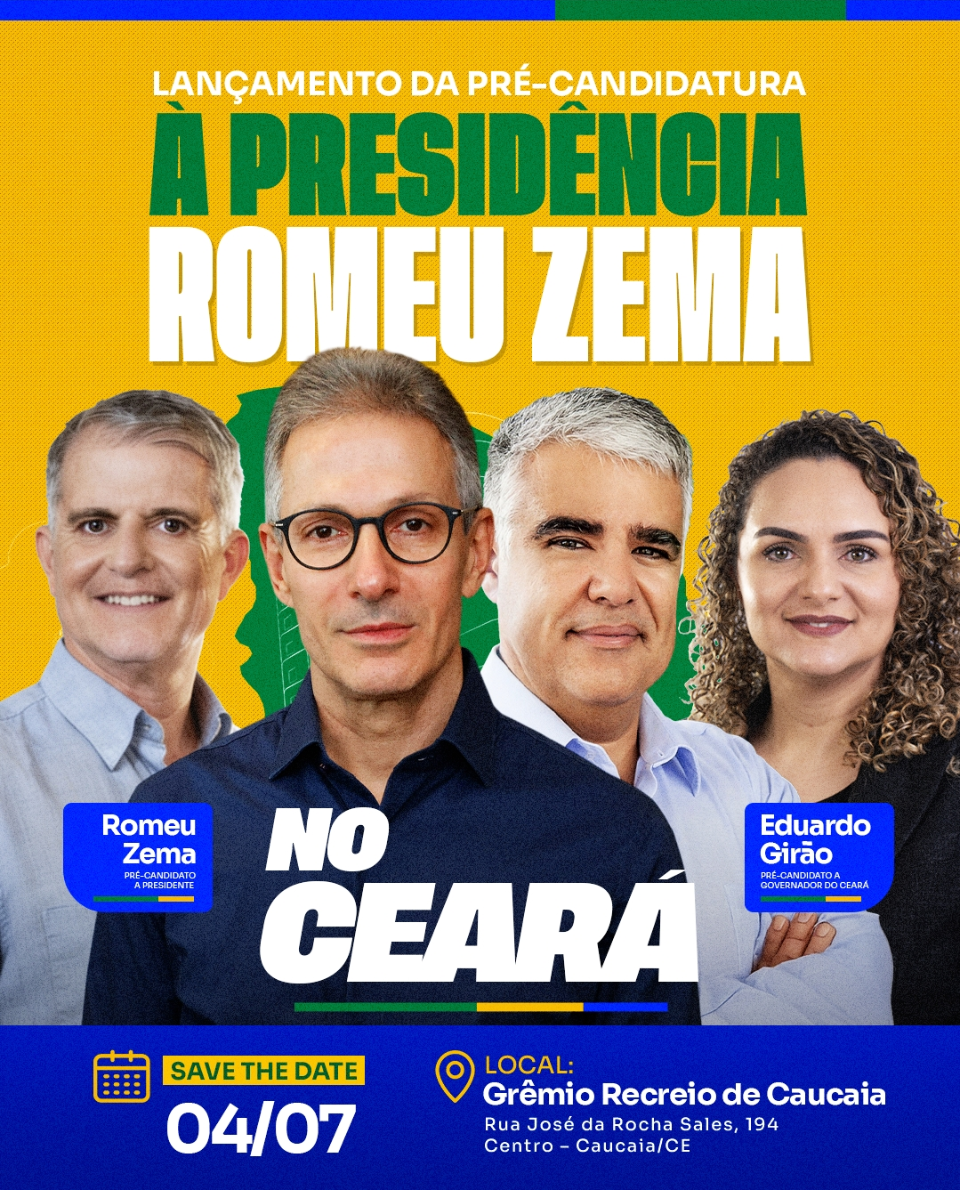 Lançamento da pré-candidatura à presidência Romeu Zema no Ceará