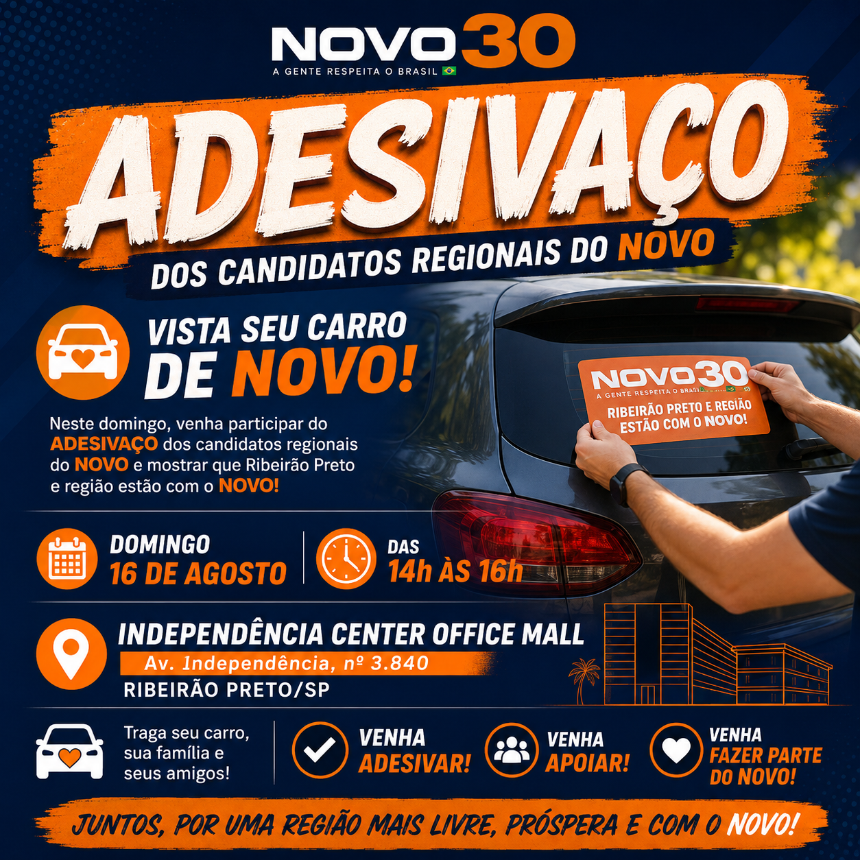 ADESIVAÇO DOS CANDIDATOS REGIONAIS DO NOVO